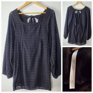 Free People Lovey Dovey Mini Black Eyelet Dress Size 10 Great condition